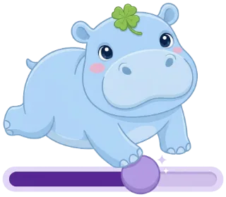 Moodrate's hippo pushing a rating slider