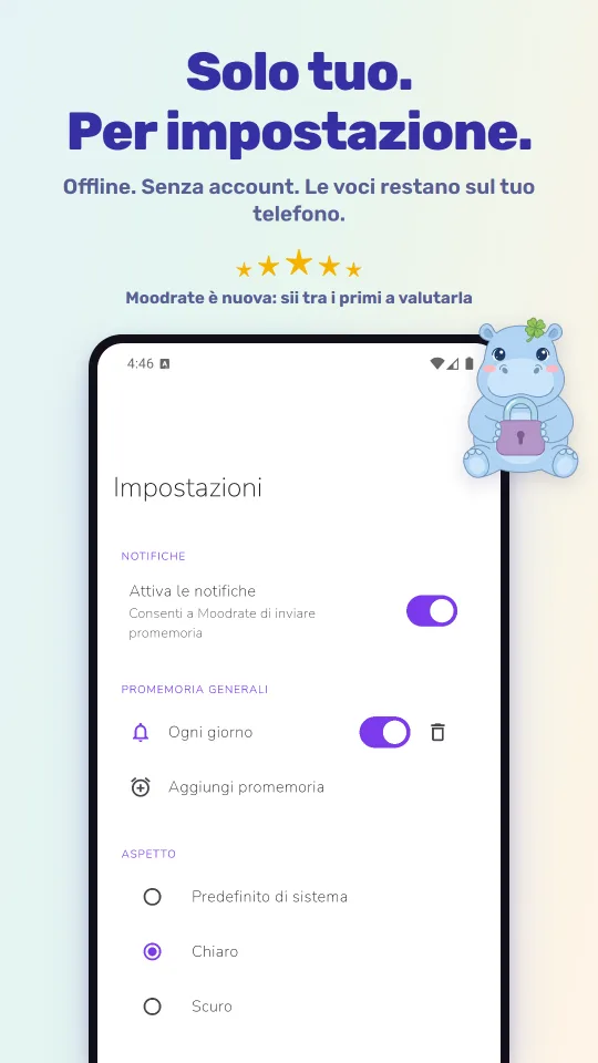 Solo tuo. Per impostazione.